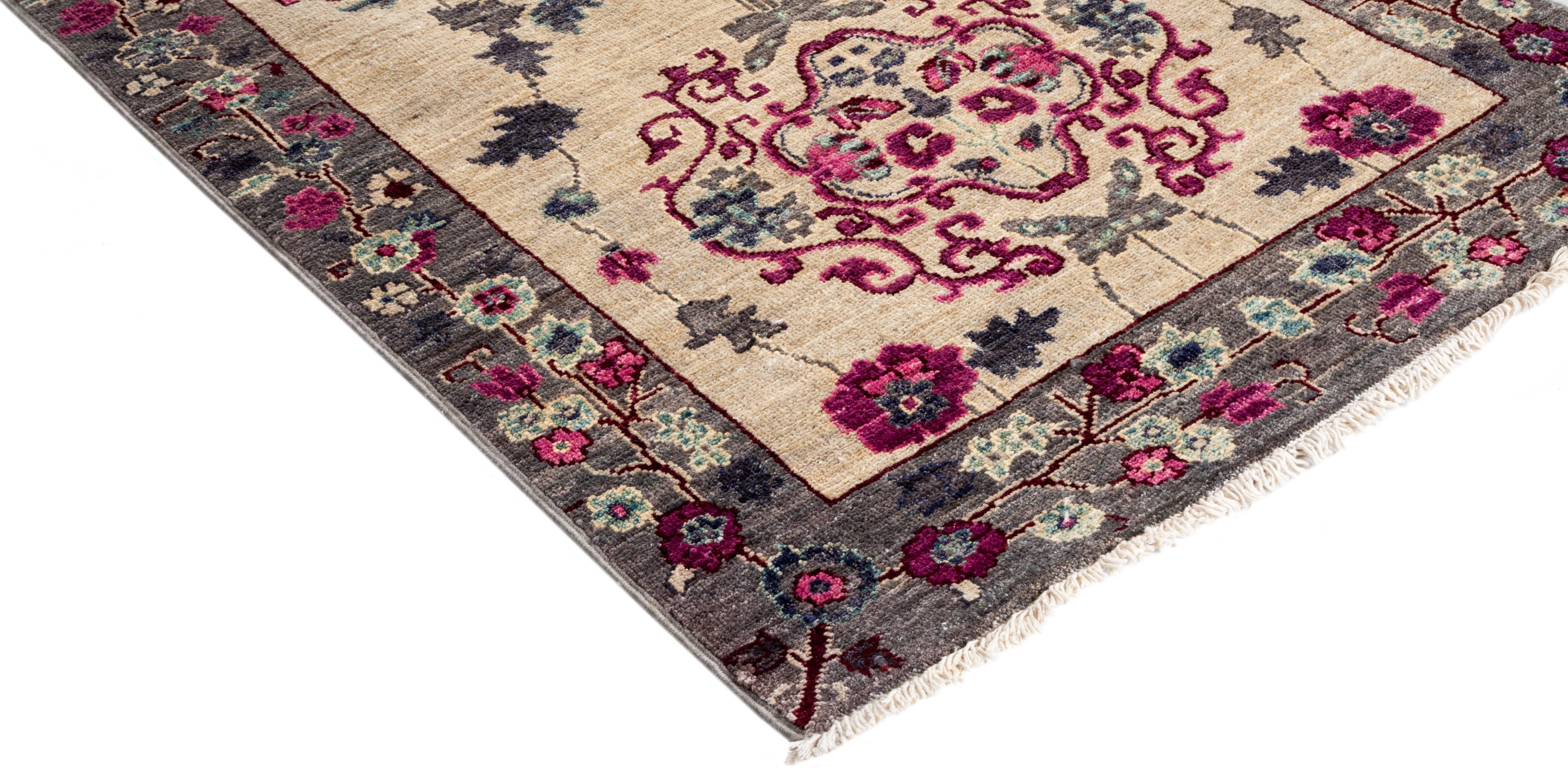 Color: Ivory, made in Pakistan. 100% wool. Whether boasting a field of flowers or ancient tribal symbols, patterned rugs are the easiest way to enrich a space. Subtle colors and intricate motifs reinforce the quiet sophistication of a traditional