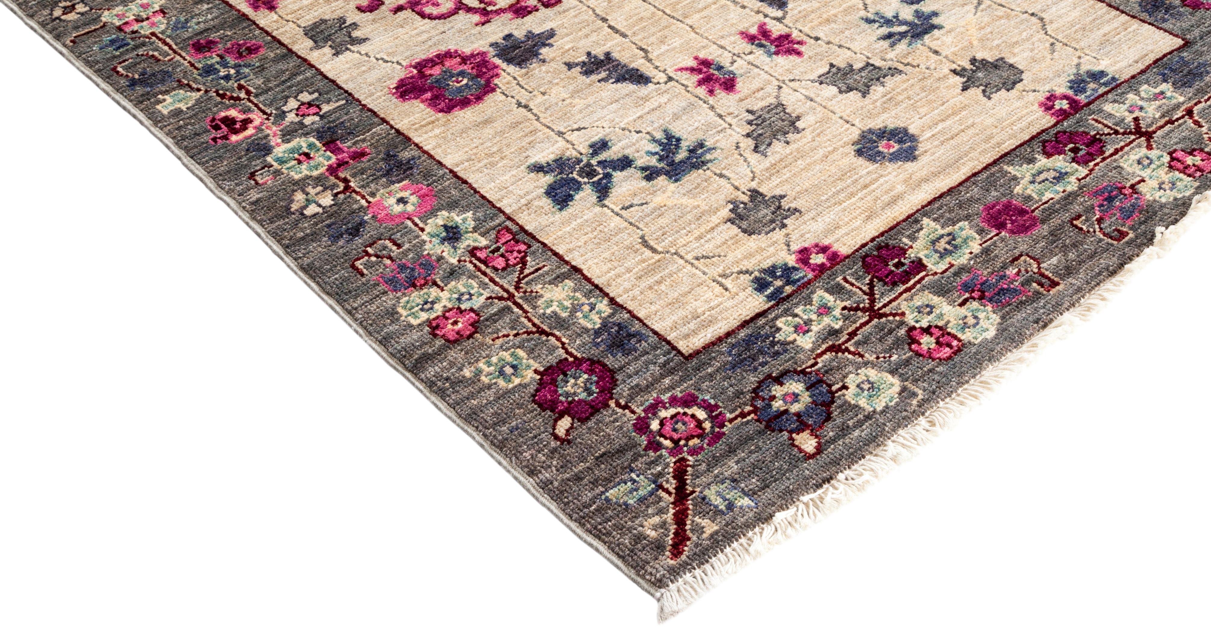 Color: Ivory, made in Pakistan. 100% wool. Whether boasting a field of flowers or ancient tribal symbols, patterned rugs are the easiest way to enrich a space. Subtle colors and intricate motifs reinforce the quiet sophistication of a traditional