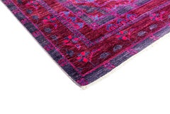 One-of-a-Kind Patterned & Floral Wool Handmade Area Rug, Fuschia