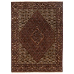 One of a Kind Persian Bidjar Wool Hand Knotted Area Rug, Hickory