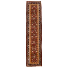 One-of-a-Kind Persian Gabbeh Wool Hand Knotted Runner Rug, Tuscan