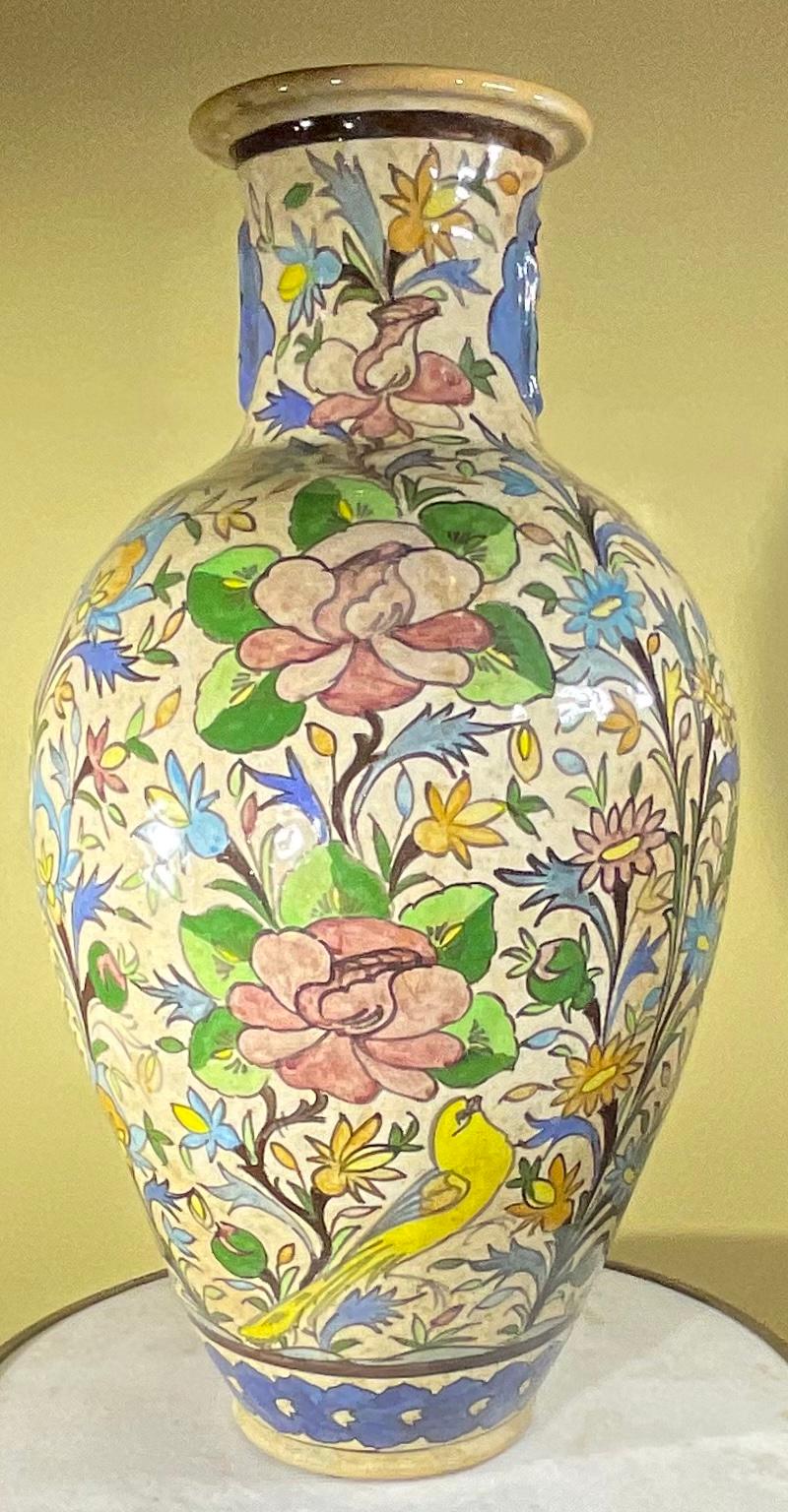 One of a Kind Persian Hand Painted Ceramic Fish Vase For Sale 7