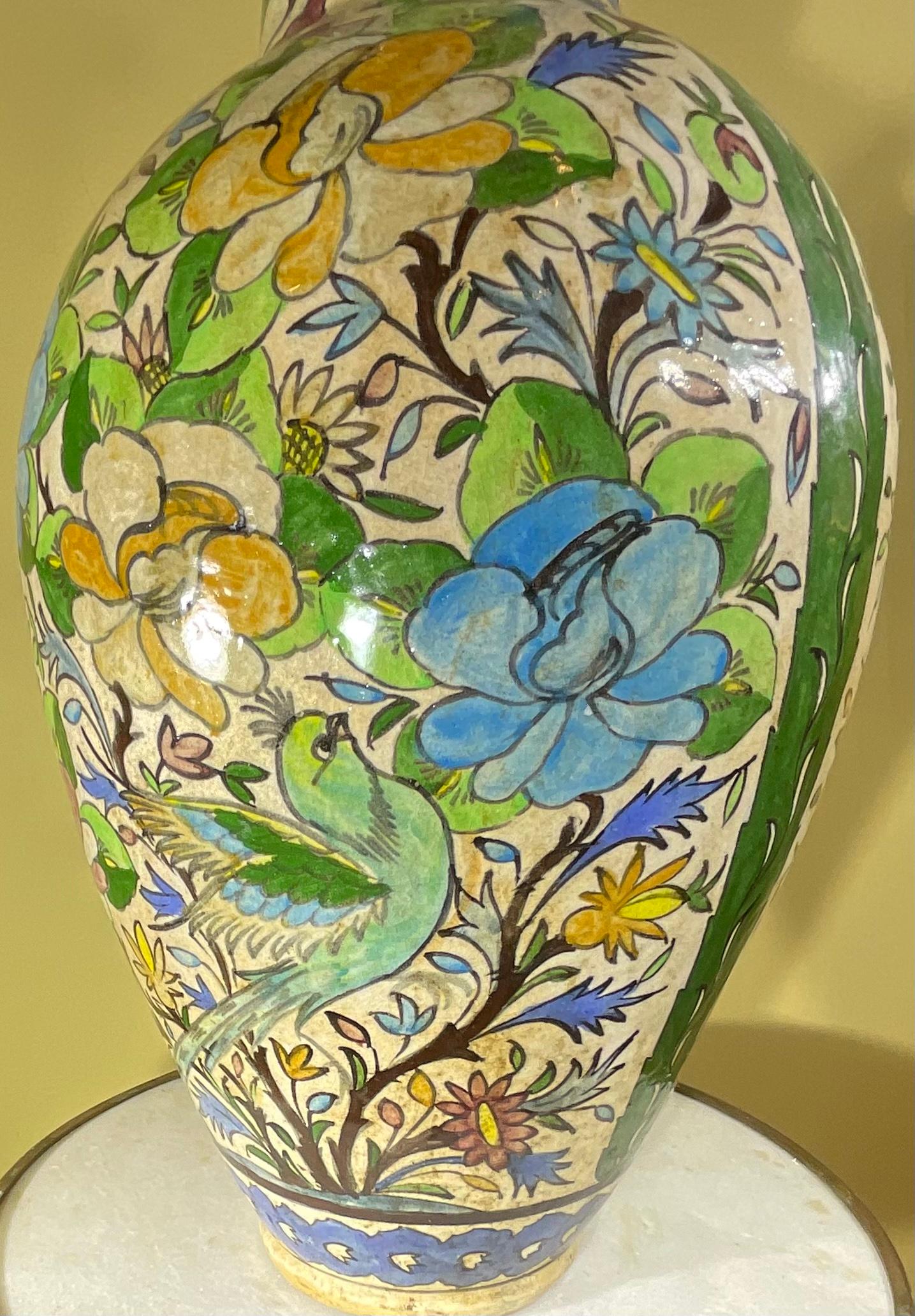 One of a Kind Persian Hand Painted Ceramic Fish Vase For Sale 8