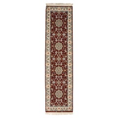 One-of-a-Kind Persian Isfahan Wool Hand Knotted Runner Rug, Sienna