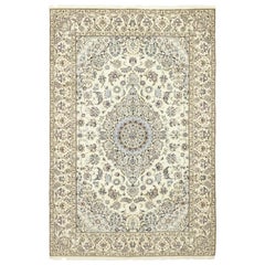One-of-a-Kind Persian Nain Wool Hand Knotted Area Rug, Parchment