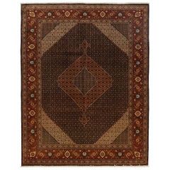 One-of-a-Kind Persian Tabriz Wool Hand Knotted Area Rug, Mocha