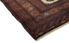 One of a Kind Persian Torkaman Wool Hand Knotted Area Rug, Sepia