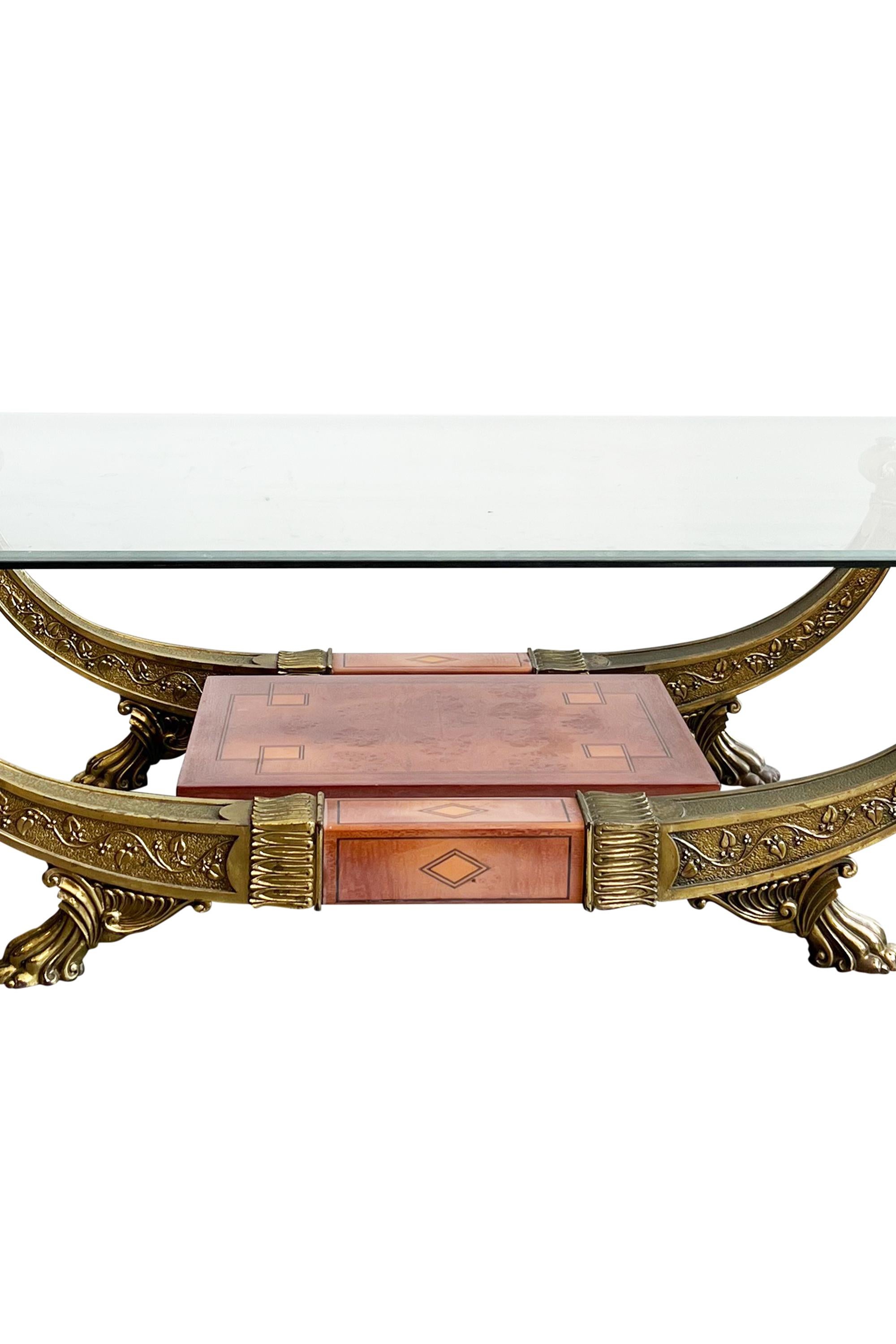American One of a Kind Phyllis Morris Sled Shaped Coffee Table 1970's For Sale