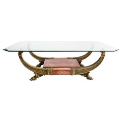 Mesa de centro única Phyllis Morris con forma de trineo Años 70