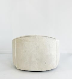 One-of-a-Kind Pierre Paulin Pumpkin Armchair and Ottoman in Brazilian Cowhide