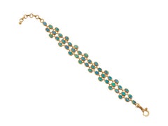 One-of-a-Kind Pointelle Gold Cluster Bracelet, with Opal