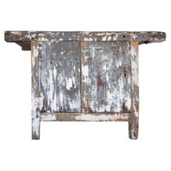 One of a Kind Primitive Painted Utilitarian Work Table Cabinet