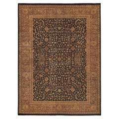ONE-OF-A-KIND Rare And Intricate Agra Hand Knotted Black Rug - 15'4"x20'4"