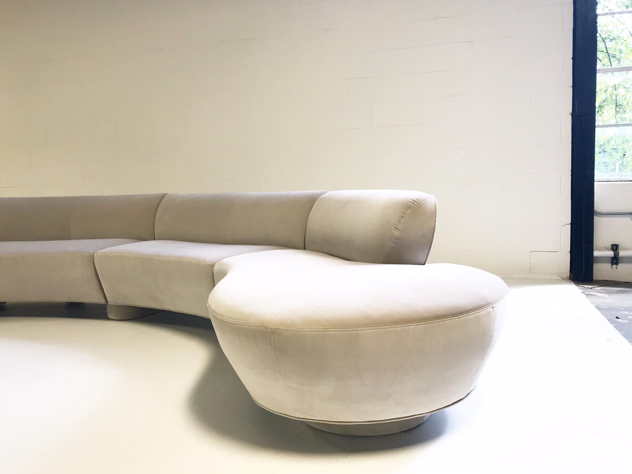 American One-of-a-Kind Restored Cloud Sofa in Loro Piana Grey Velvet