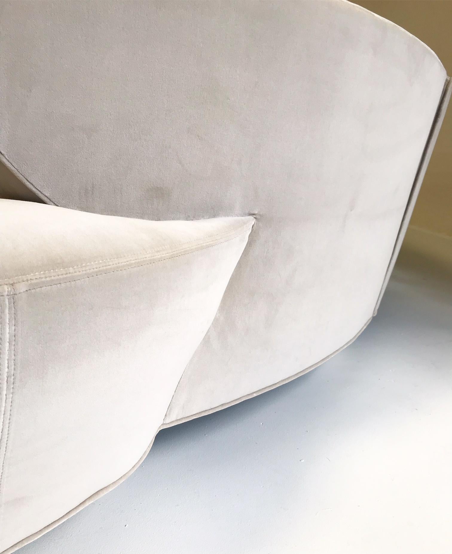 20th Century One-of-a-Kind Restored Cloud Sofa in Loro Piana Grey Velvet