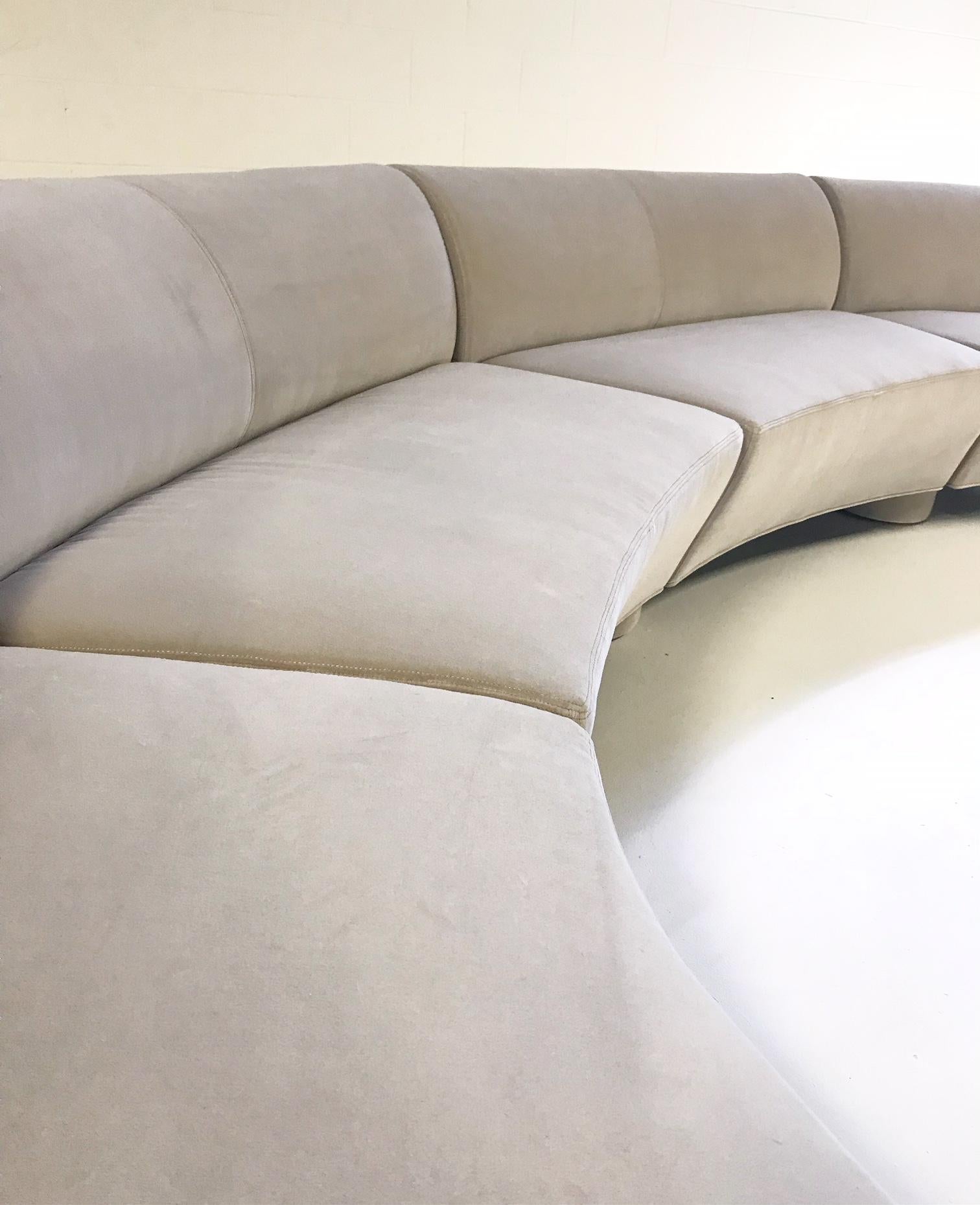 One-of-a-Kind Restored Cloud Sofa in Loro Piana Grey Velvet 1