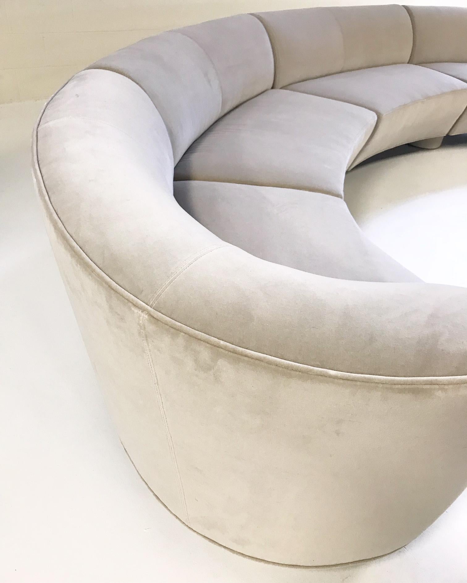 One-of-a-Kind Restored Cloud Sofa in Loro Piana Grey Velvet 2