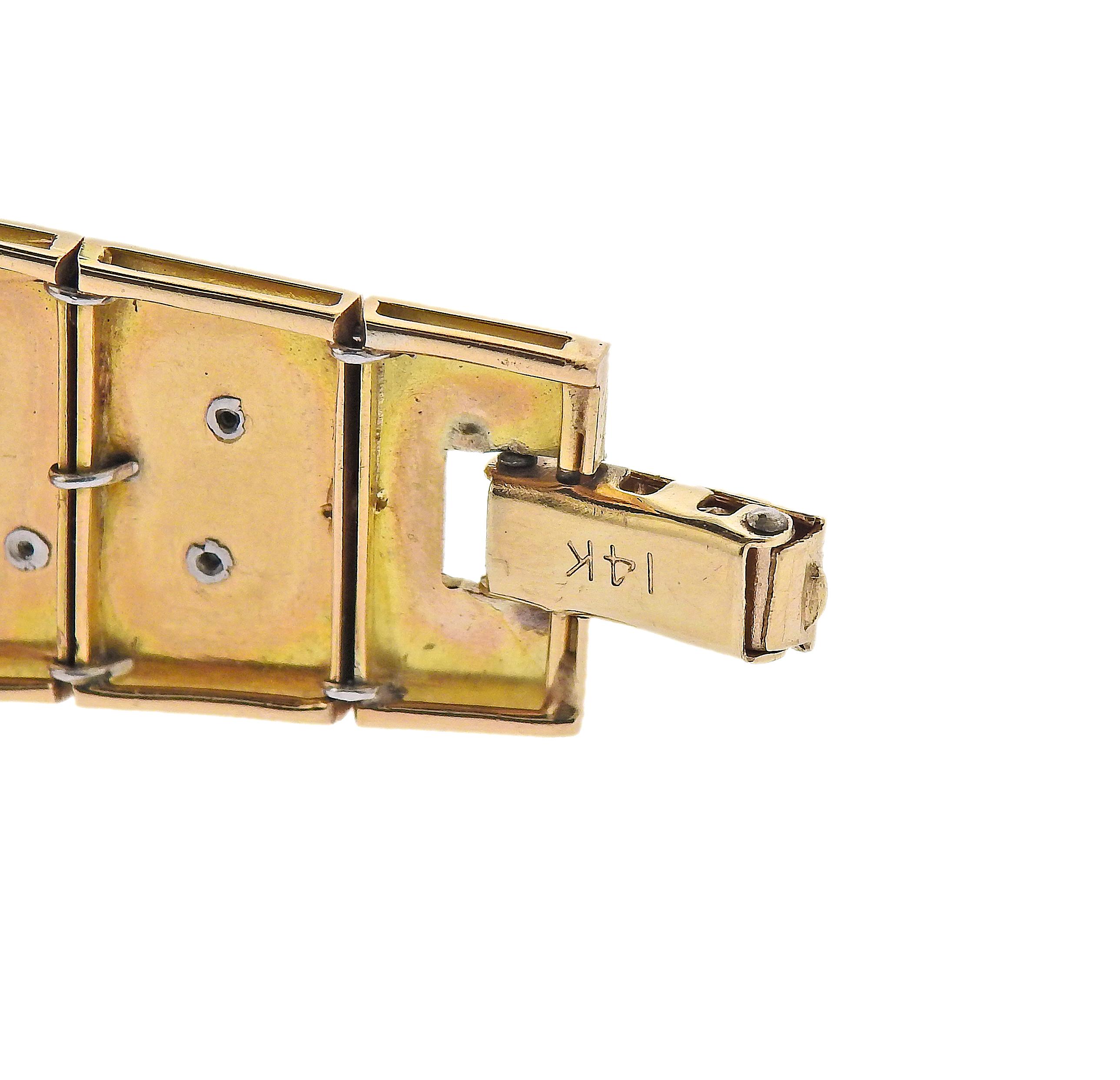 Einzigartiges Retro Platin-Gold-Diamant-Rubin-Saphir-Charm-Armband im Angebot 2