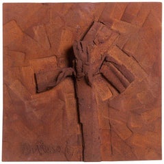 One of a Kind Rust Stan Bitters Ceramic Mural, USA, 2017