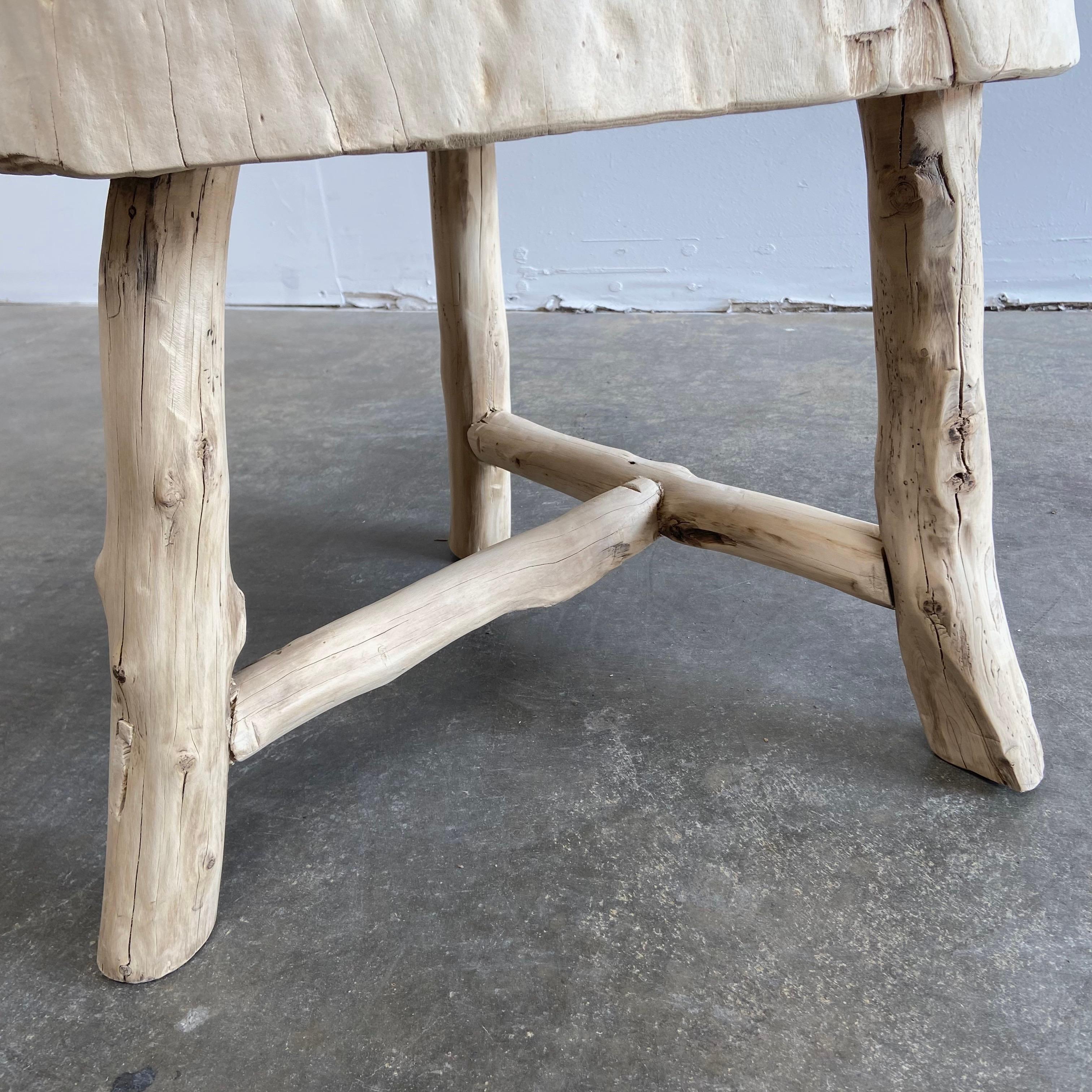 Wood One of A Kind Rustic Natural Log Sliced Side Table
