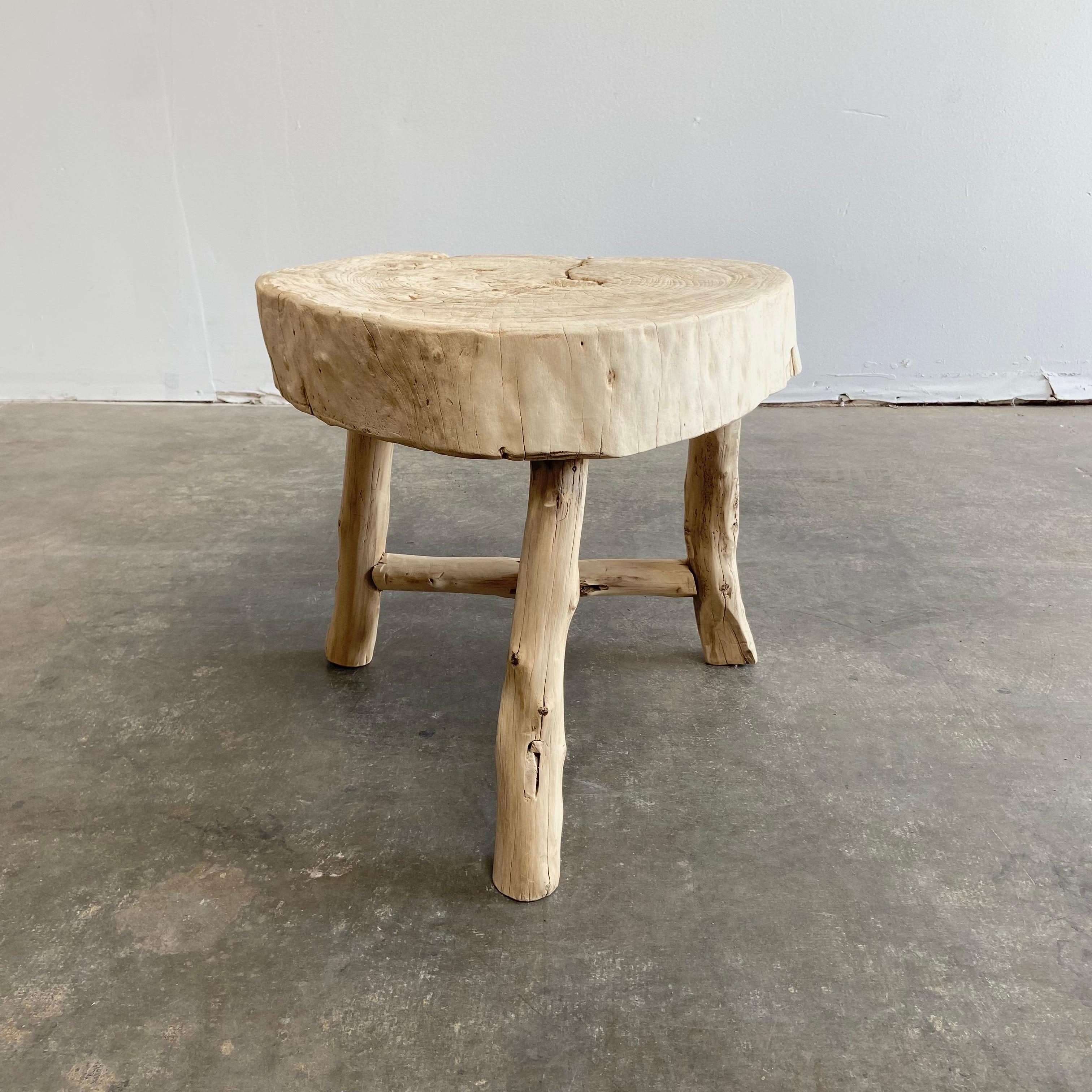 One of A Kind Rustic Natural Log Sliced Side Table 1