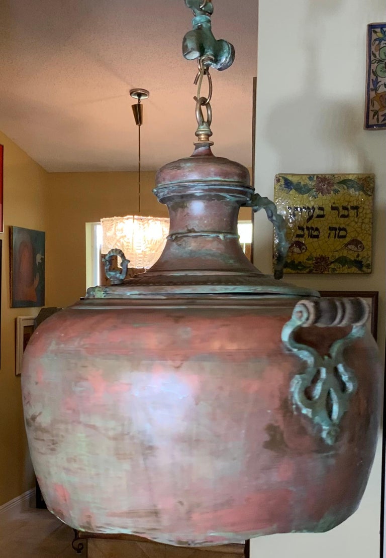Hand-Crafted One of a Kind Samovar Chandelier For Sale