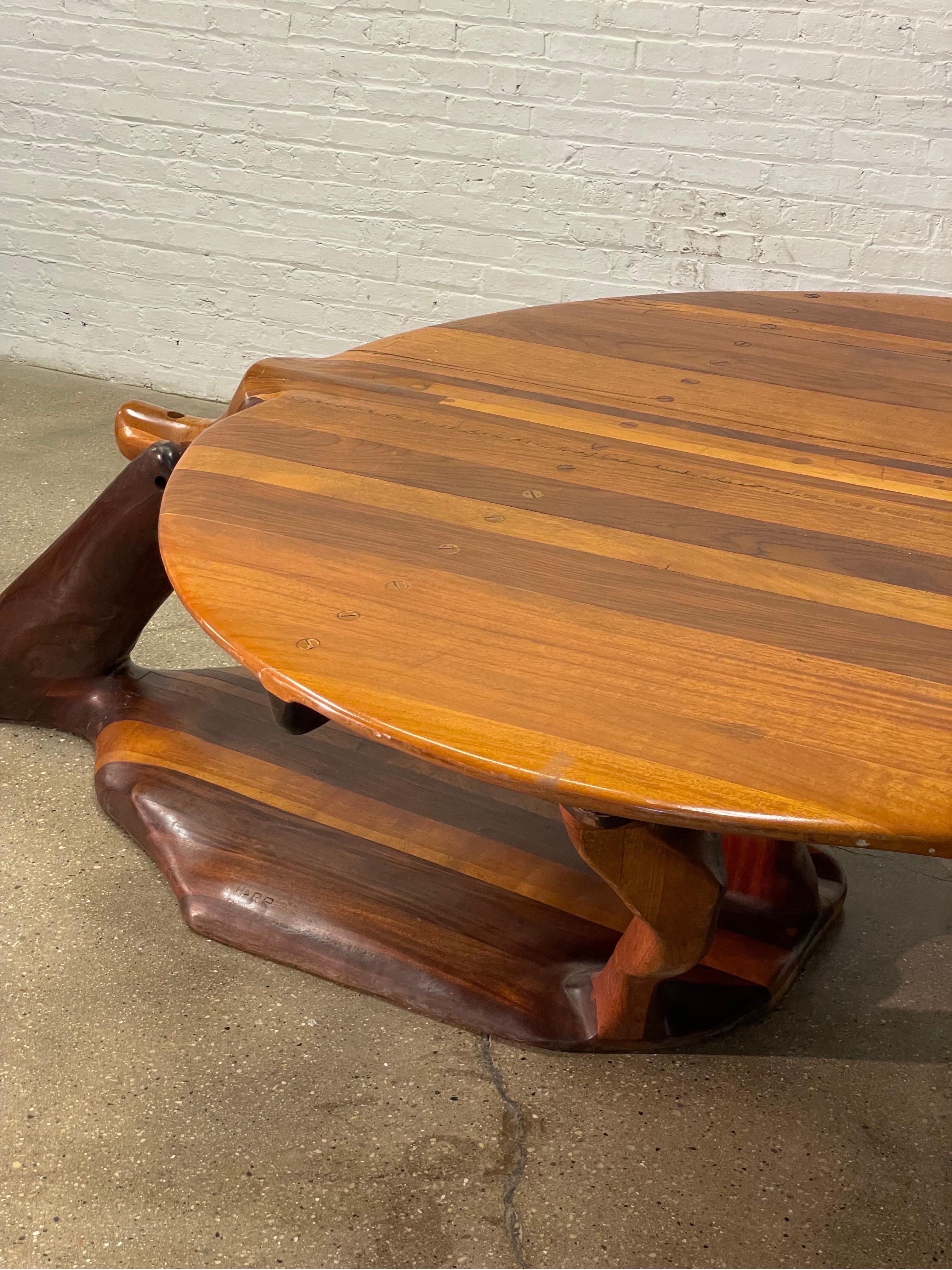 One Of A Kind Sculptural Studio Craft Dining Table For Sale 4