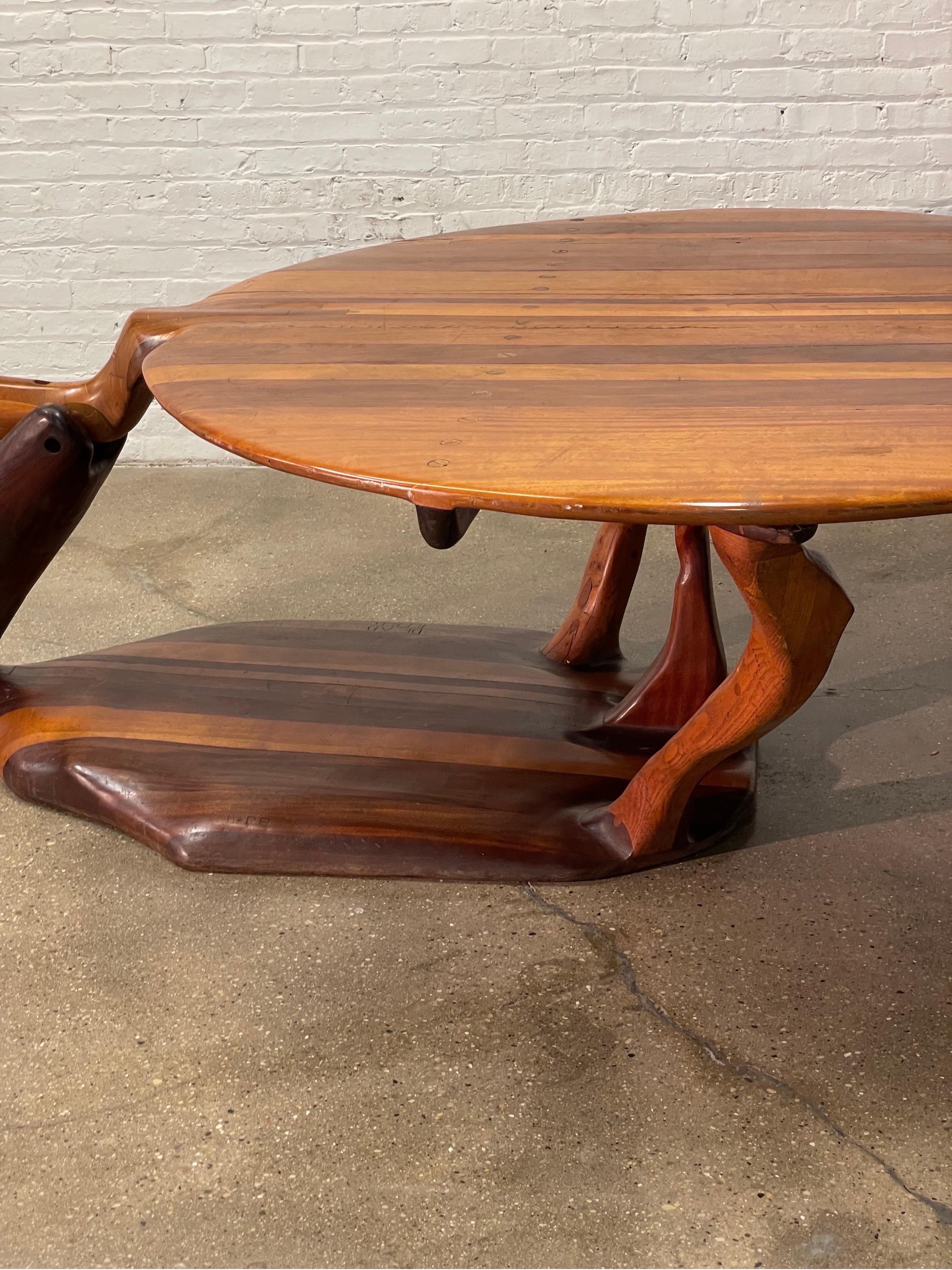 One Of A Kind Sculptural Studio Craft Dining Table For Sale 6