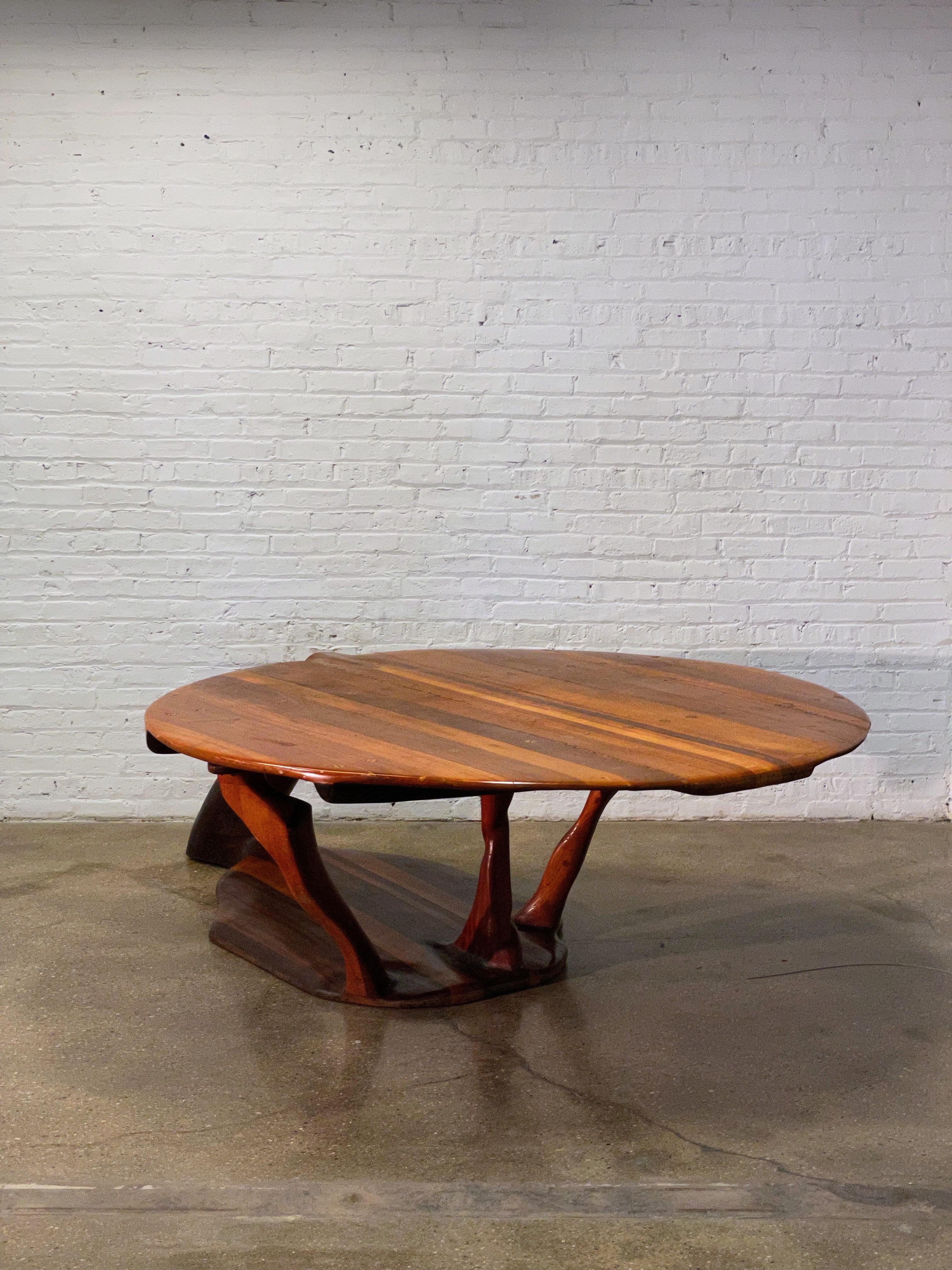 American Craftsman One Of A Kind Sculptural Studio Craft Dining Table For Sale