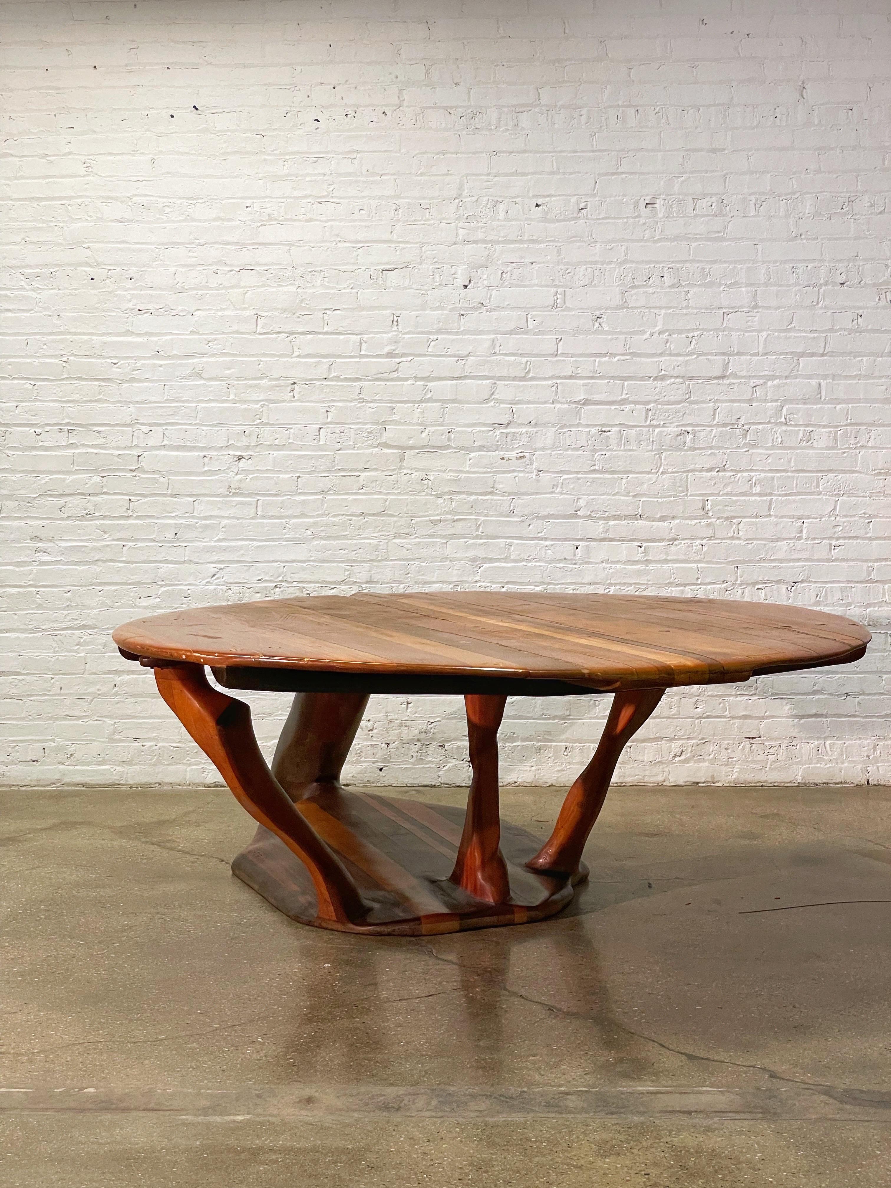 American One Of A Kind Sculptural Studio Craft Dining Table For Sale