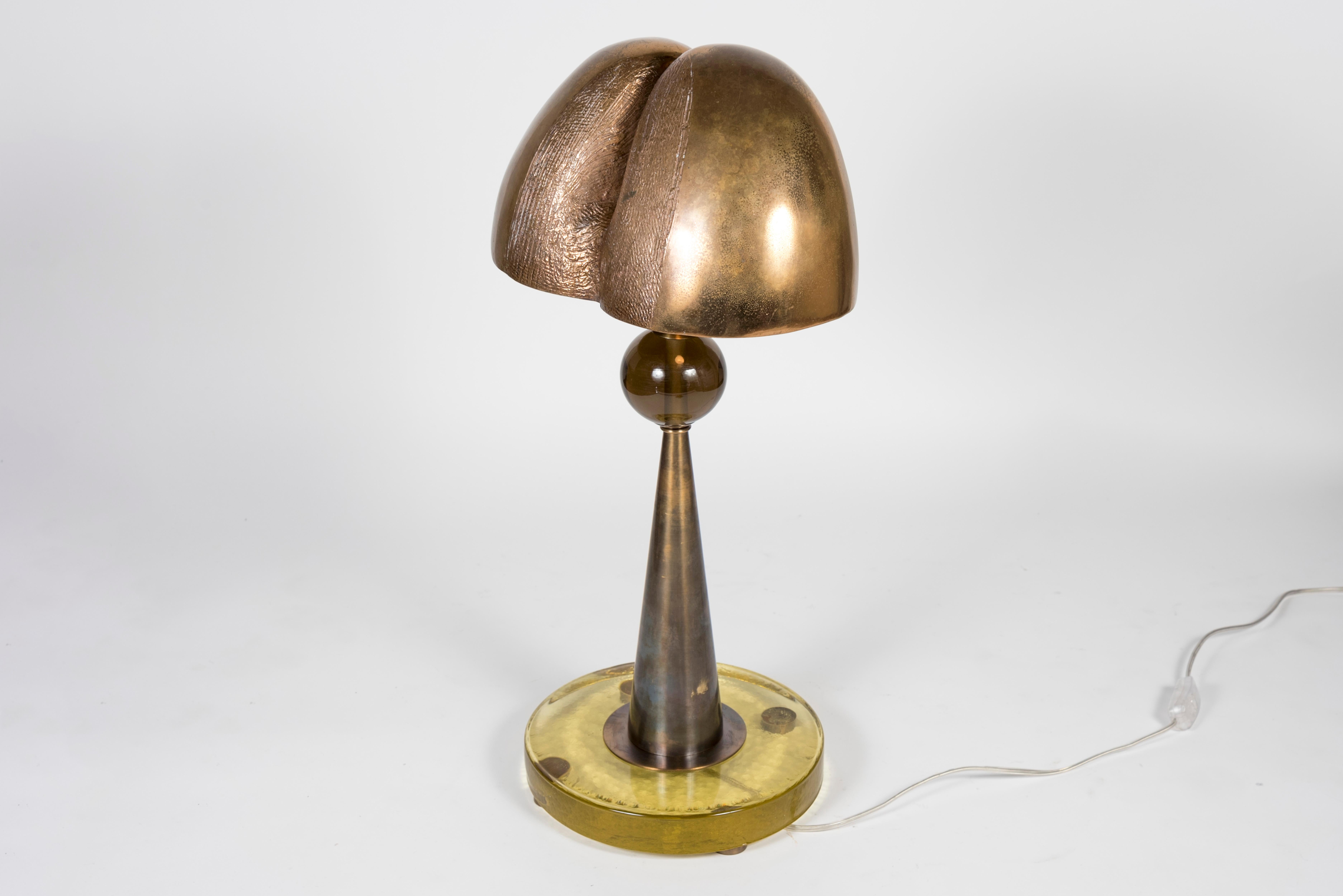 Bronze One of a Kind Sculpture Lamp by Gianluca Fontana For Sale