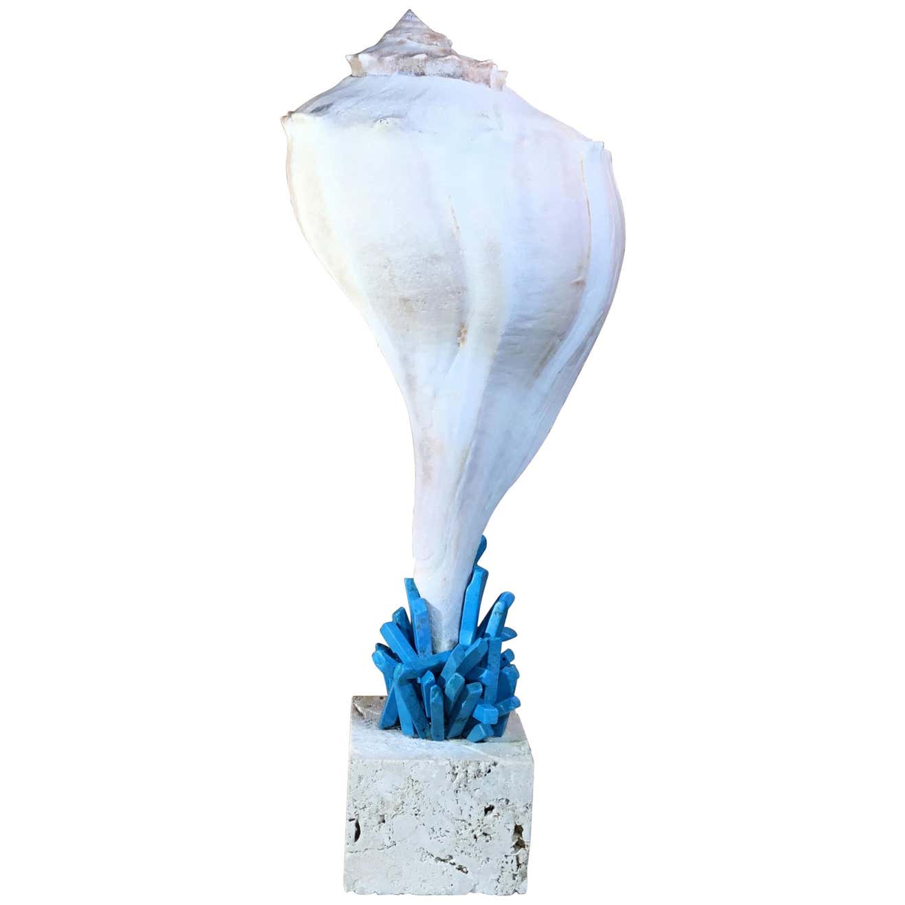 One of a Kind Seashell and Turquoise Stone For Sale at 1stDibs