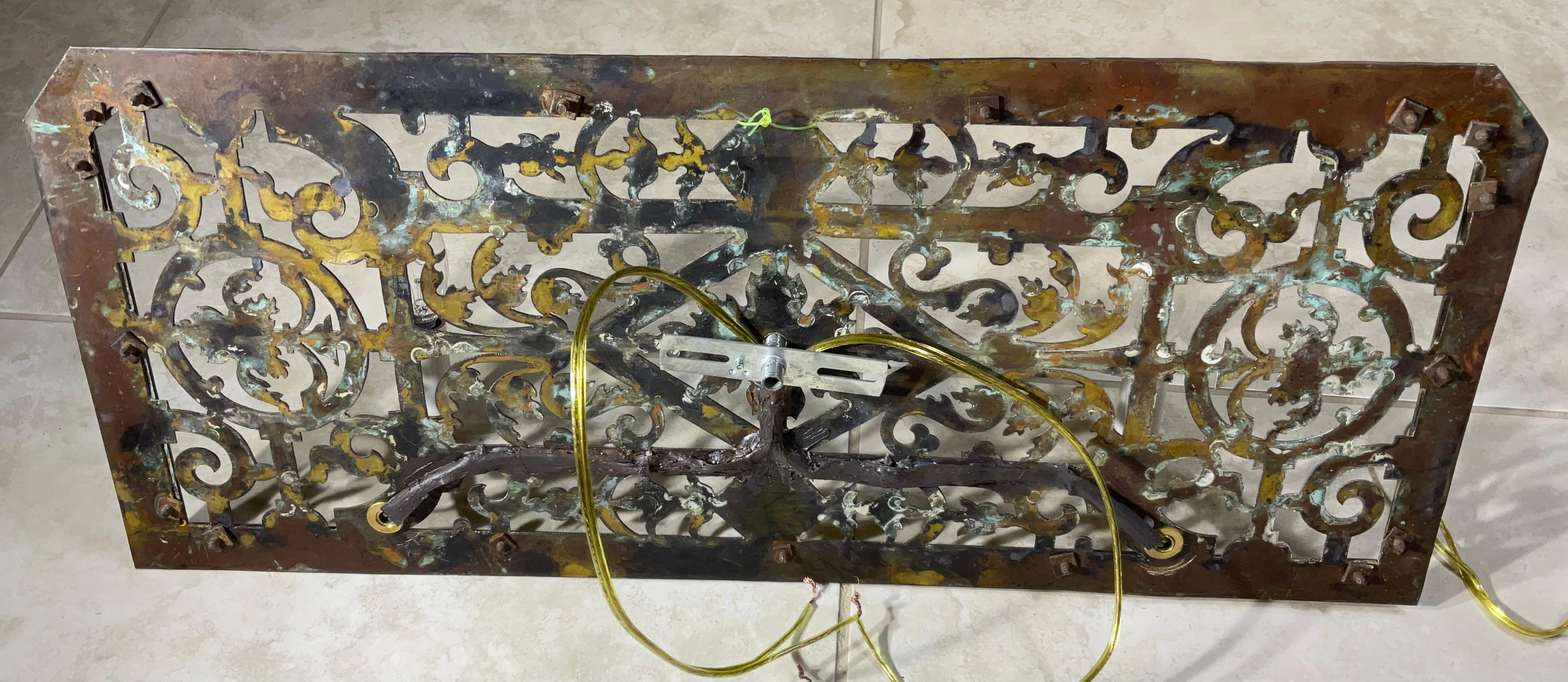 One Of A Kind  Single Antique Brass Electrified Wall Sconce - Art Deco Style For Sale 5
