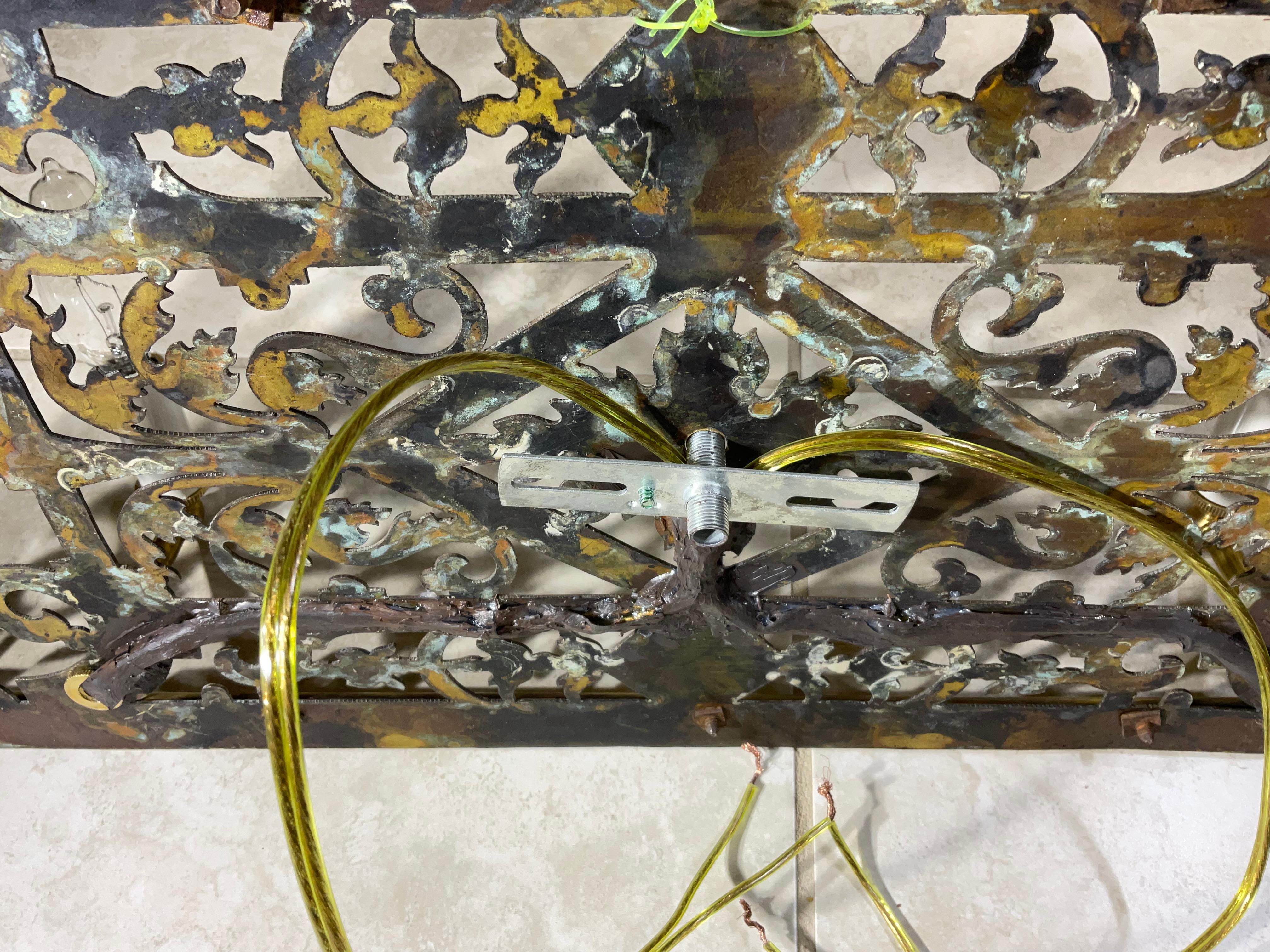 One Of A Kind  Single Antique Brass Electrified Wall Sconce - Art Deco Style For Sale 6