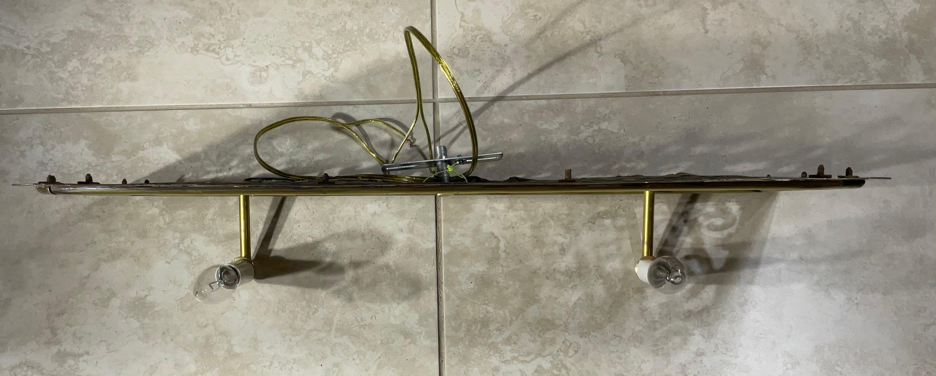 One Of A Kind  Single Antique Brass Electrified Wall Sconce - Art Deco Style For Sale 8