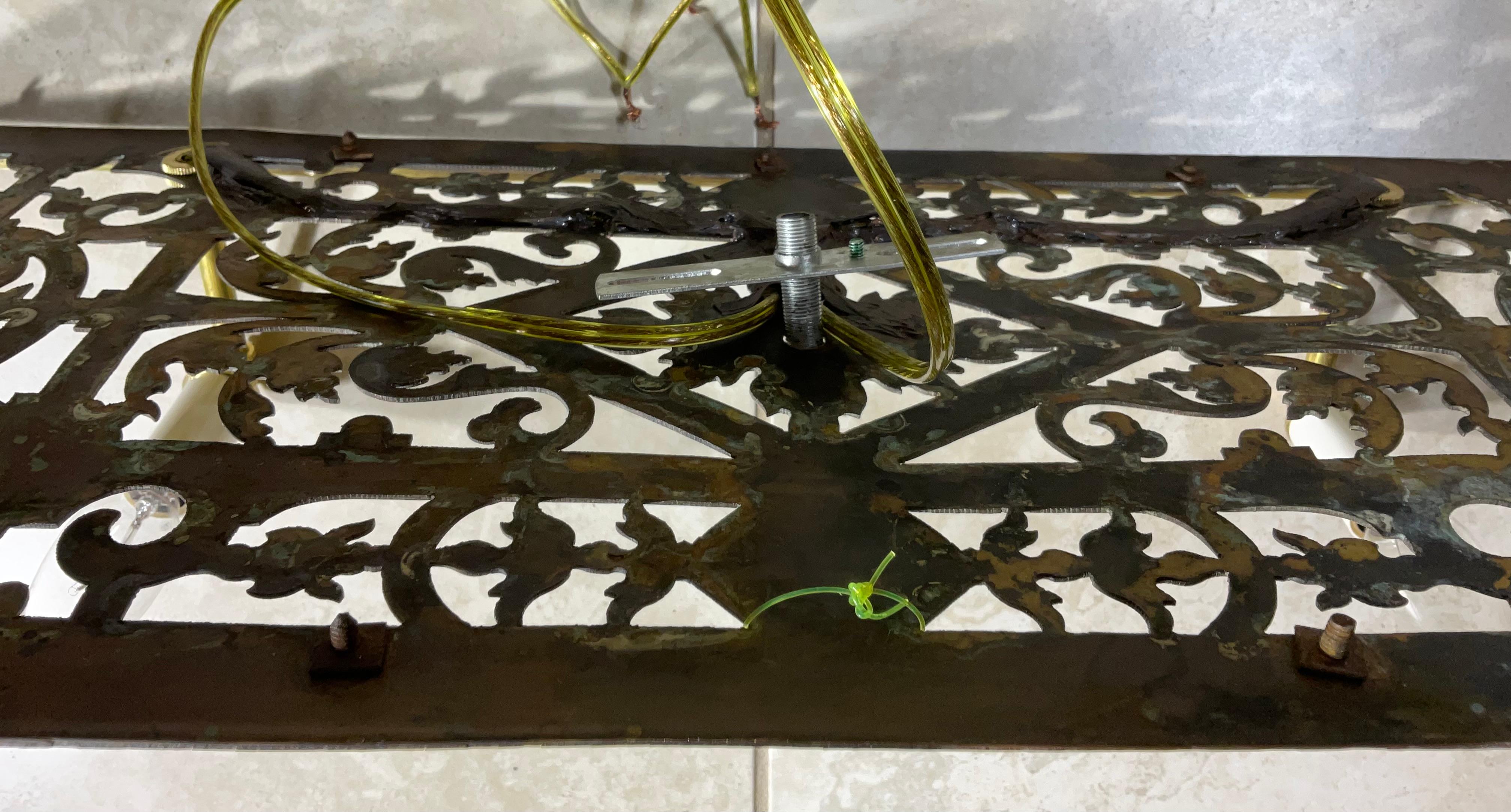 One Of A Kind  Single Antique Brass Electrified Wall Sconce - Art Deco Style For Sale 9