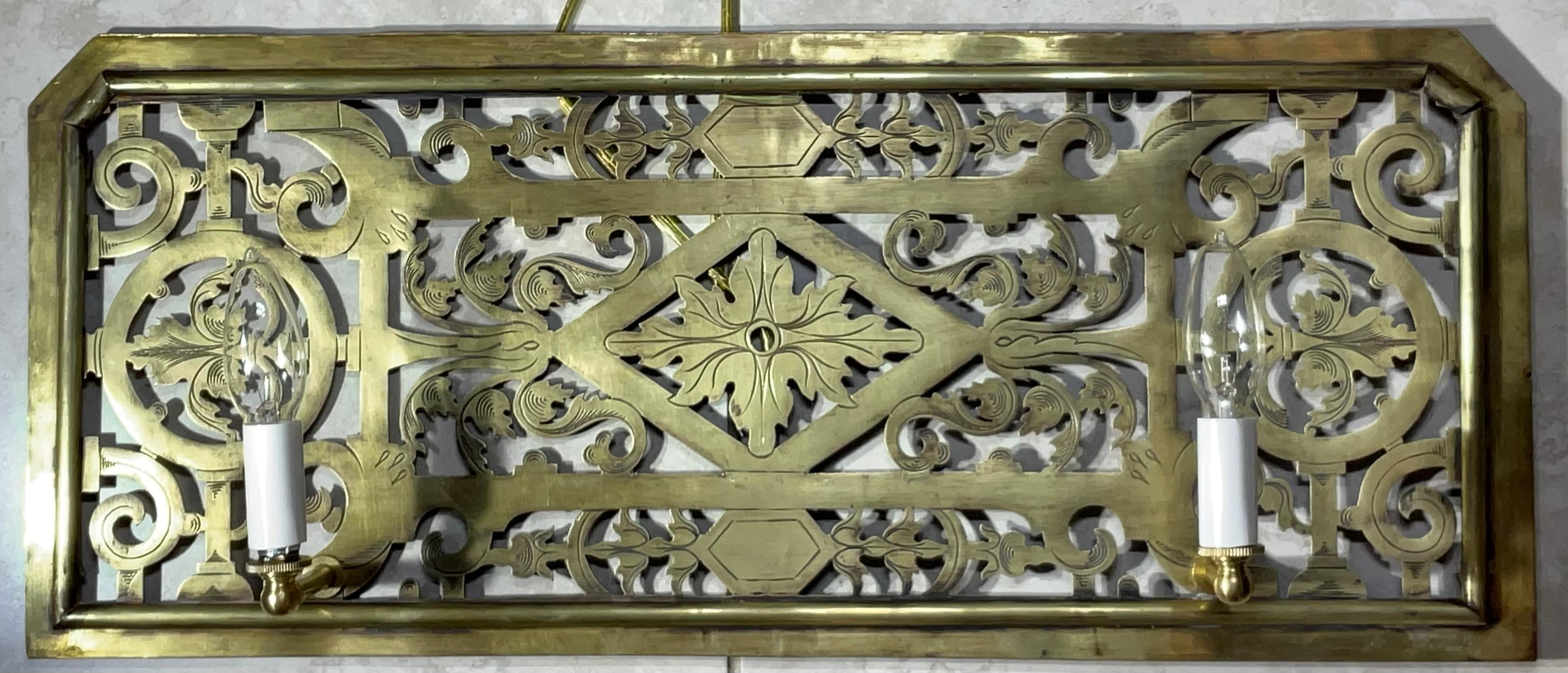 Hand-Crafted One Of A Kind  Single Antique Brass Electrified Wall Sconce - Art Deco Style For Sale