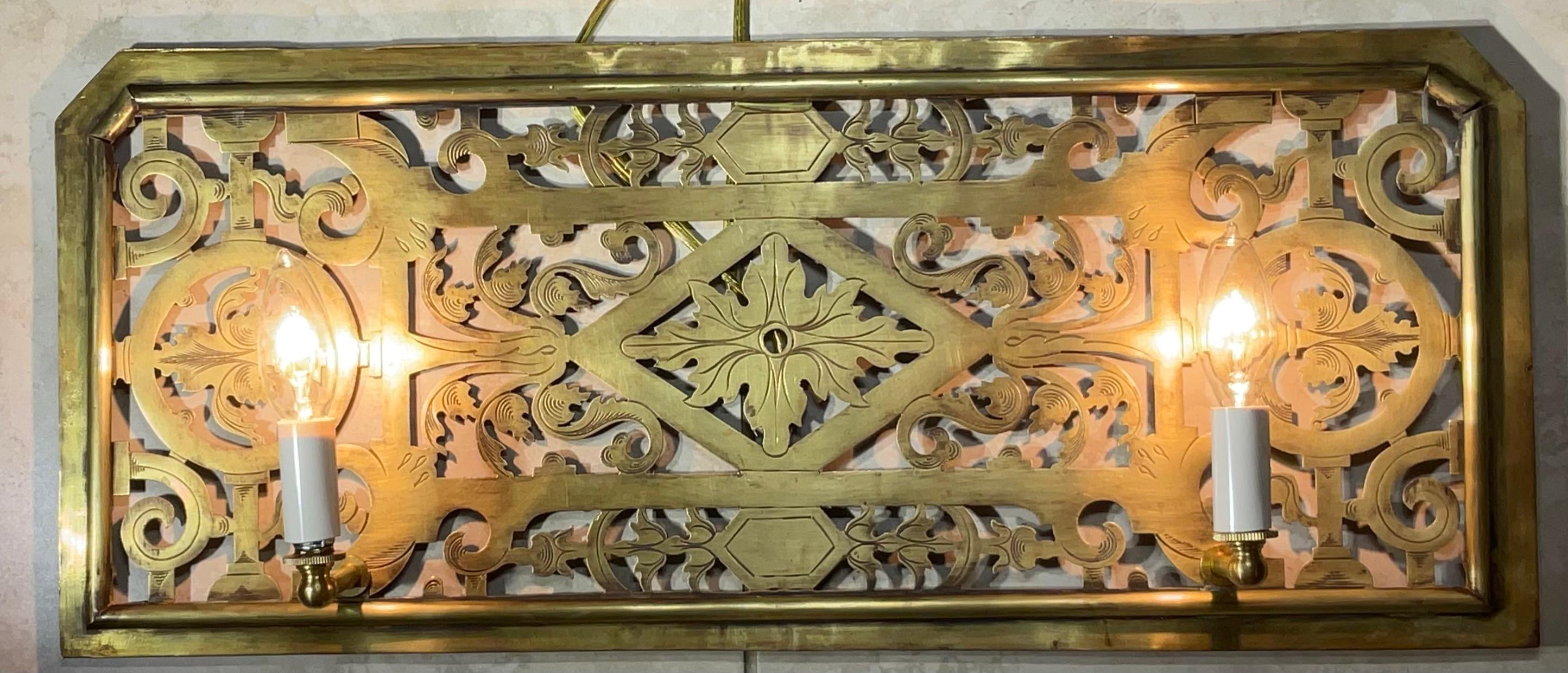 20th Century One Of A Kind  Single Antique Brass Electrified Wall Sconce - Art Deco Style For Sale