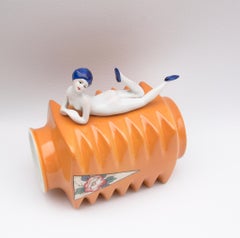 One-of-a-Kind Small Ochre Ceramic Vase