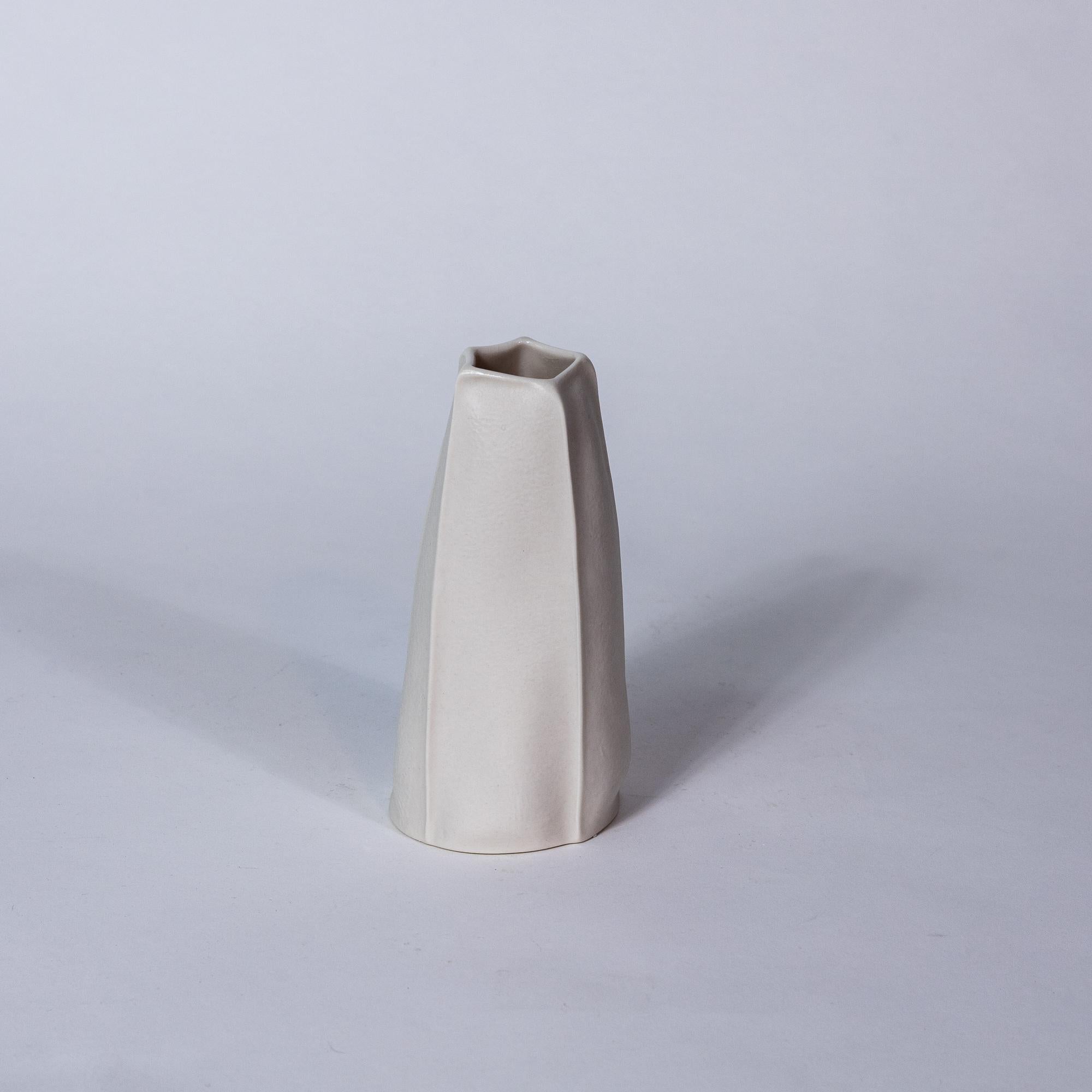 American One-of-a-kind, Small Organic Porcelain Kawa Vase, Bud Vase, Textured Ceramic For Sale