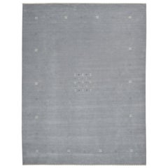 One-of-a-Kind Solid Wool Cotton Blend Handmade Area Rug, Mineral