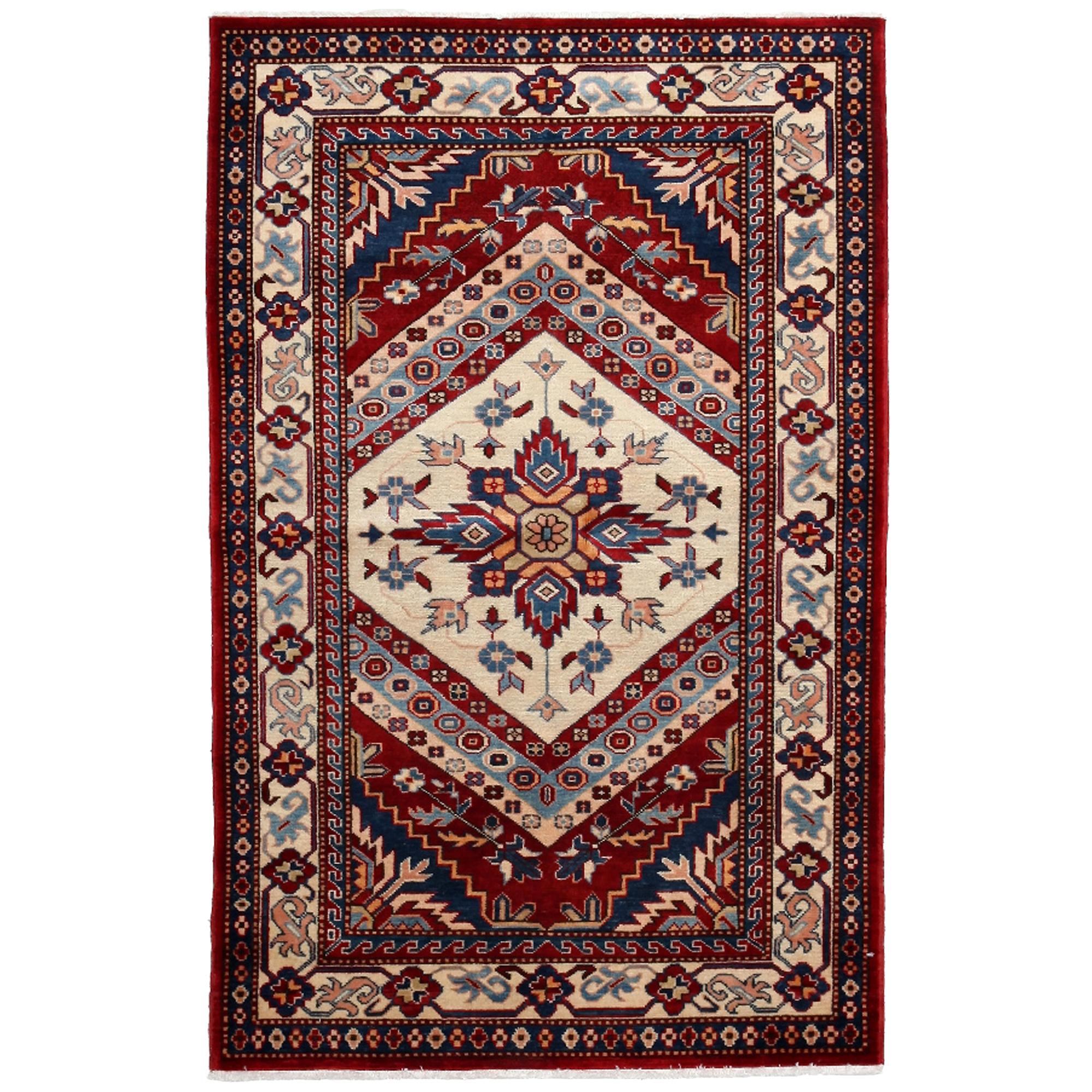 One-of-a-Kind Southwestern Wool Hand Knotted Area Rug, Carmine