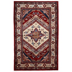 One-of-a-Kind Southwestern Wool Hand Knotted Area Rug, Carmine