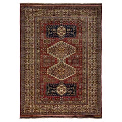 One-of-a-Kind Southwestern Wool Hand Knotted Area Rug, Carmine