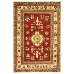 One of a Kind Southwestern Wool Hand Knotted Area Rug, Carmine