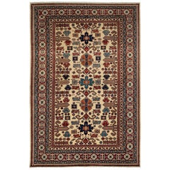 One-of-a-Kind Southwestern Wool Hand Knotted Area Rug, Cream
