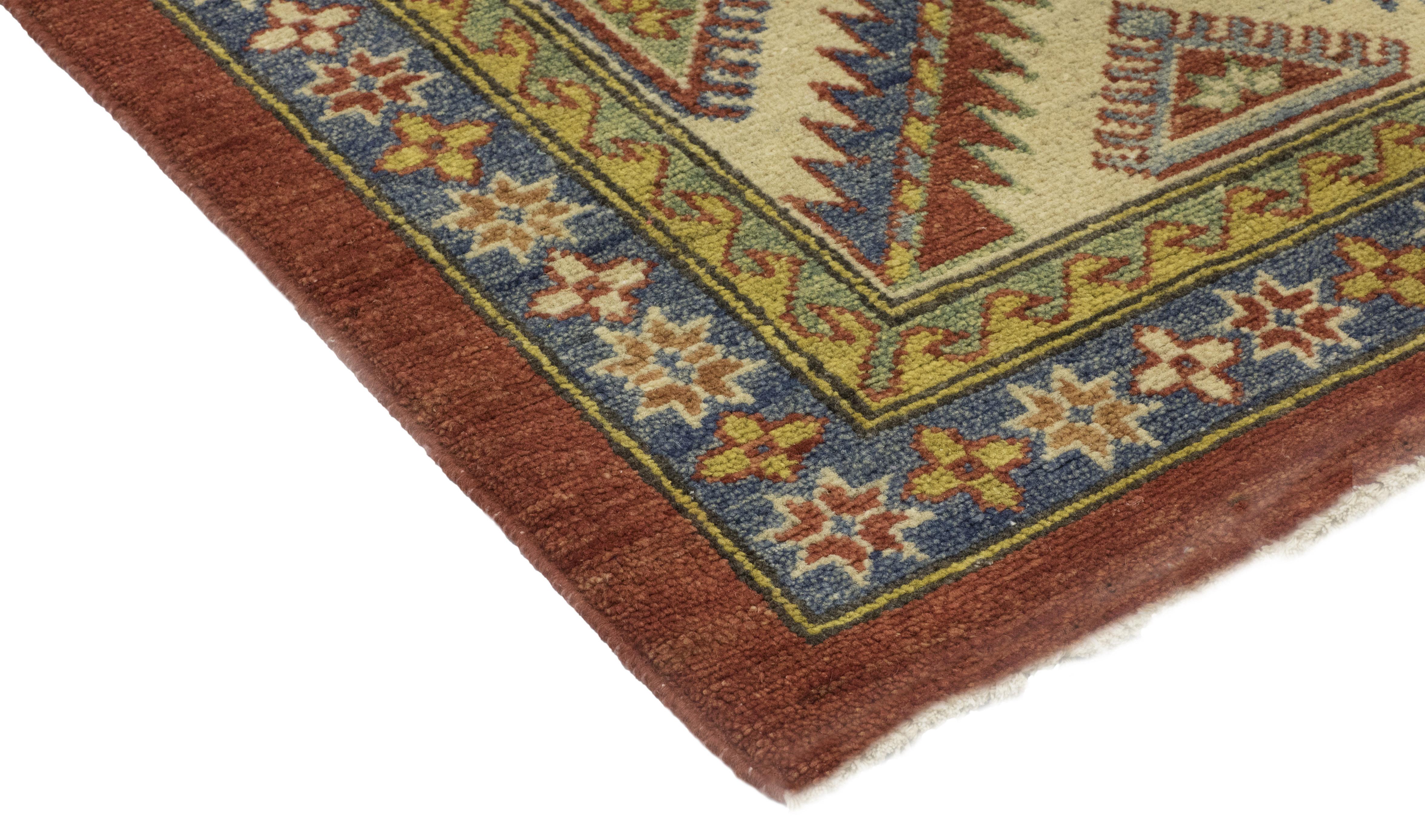 Color: Red - Made in: Pakistan. 100% wool, measures: 11 x 15' 3. With their earthy palettes and geometric patterns, the hand knotted rugs of the Southwestern collection make beautiful additions to rustic and lodge-style rooms. At the same time, they