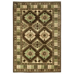One-of-a-Kind Southwestern Wool Hand Knotted Area Rug, Umber