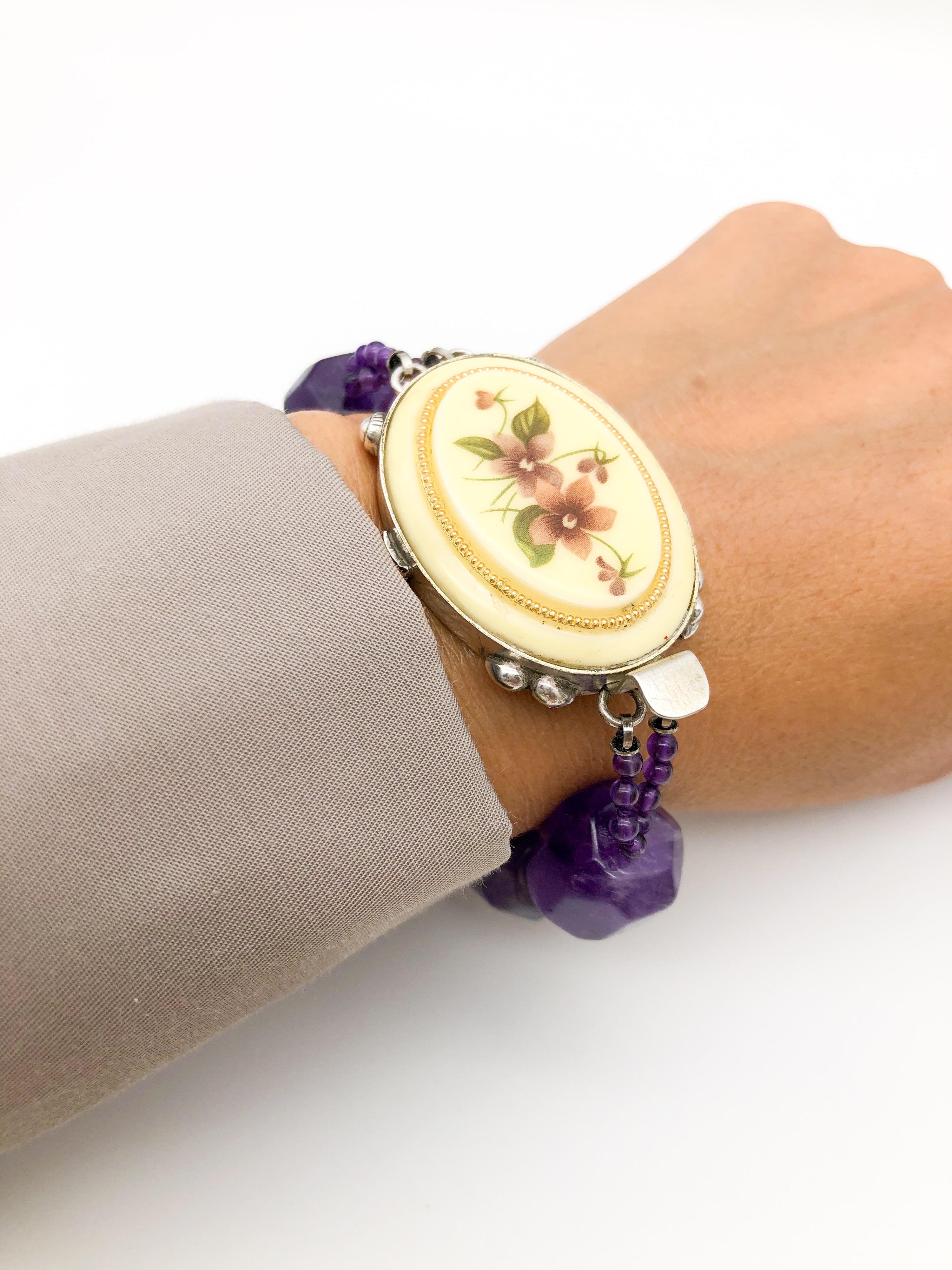Women's One-of-a-Kind Sparkling faceted Amethyst Bracelet For Sale