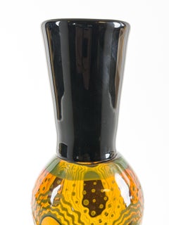 One-of-a-Kind Studio Glass Vase by Åsa Lindström – Sculptural Amber Form, Sweden
